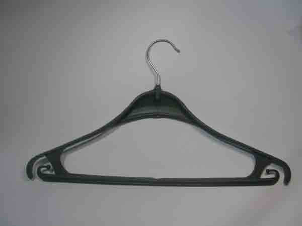 

Зелёные пластиковые вешалки плечики 41см с перекладиной для одежды с металлическим крючком, Зелёный