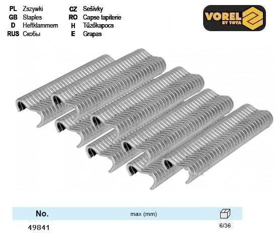 

Скобы стяжка сетки скоби тип "Е" FI 2 мм 600 штук VOREL-49841