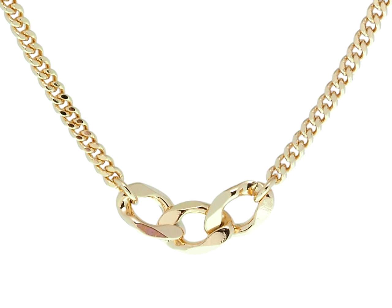 

Подвеска на цепочке Xuping Позолота 18K "Комбинированная цепочка" длина 45-50.5см х 2мм