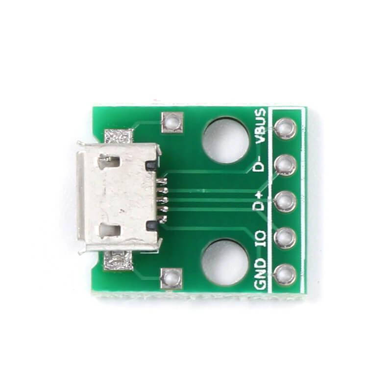 

Плата переходник MicroUSB - DIP, 5pin, 2.54мм
