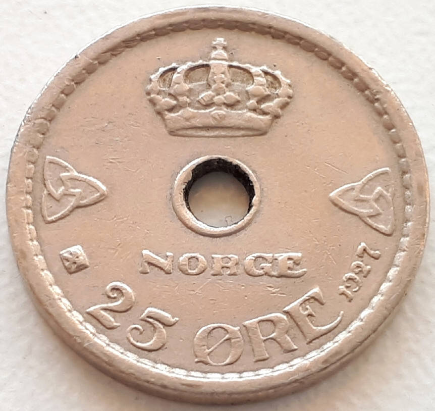 

Норвегия 25 эре 1927