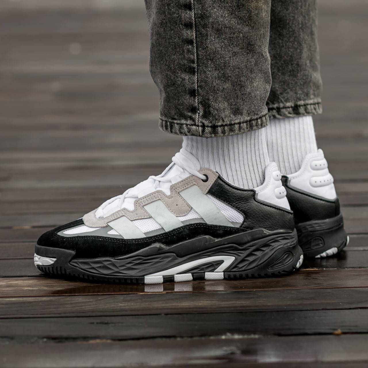 

Кроссовки Adidas Niteball Black\White, Черный