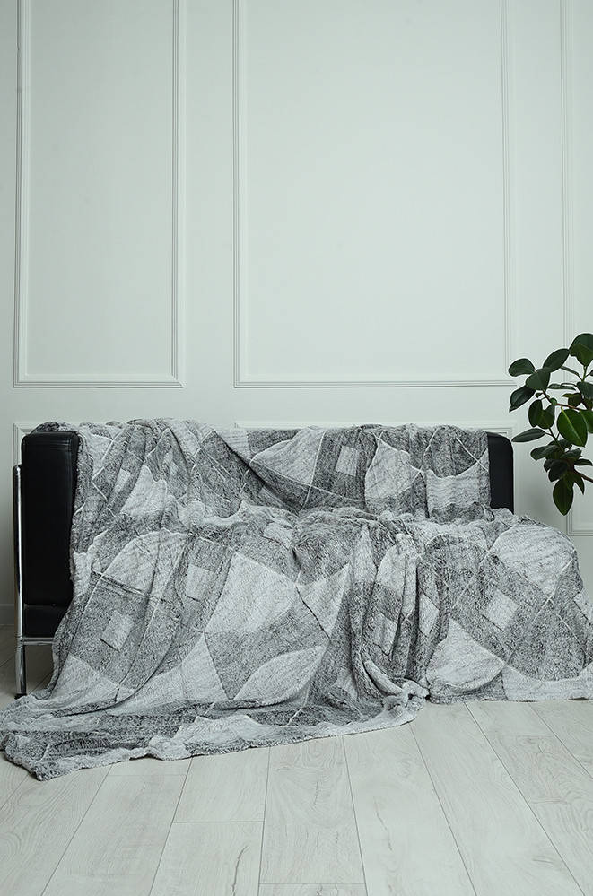 

Плед серый размер 220*240 см Koloco 143167M