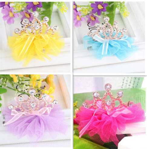 

Корона заколка детская Фатин Тиара Виктория для волос диадема детские украшения, Фиолетовый