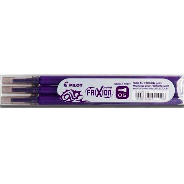 

Набор стержней 3 шт для ручки Pilot Frixion 0,5мм, фиолетовые, BLS-FRP5-S3, Фиолетовый
