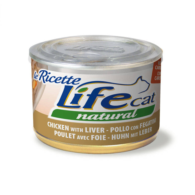 

Консерва для кошек класса холистик LifeCat chicken,liver and carrots 150g,ЛайфКет 150гр Курица с печенью