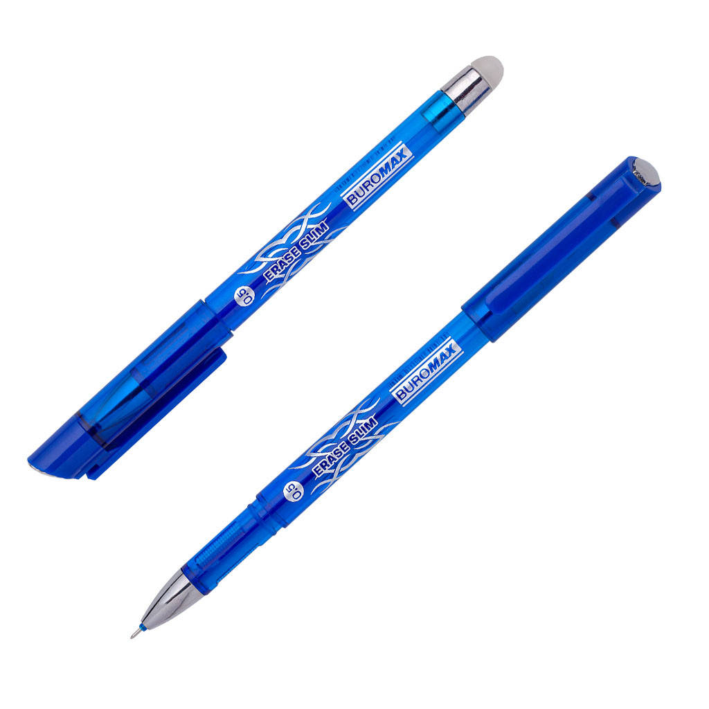 

Ручка гелевая Buromax пиши-стирай ERASE SLIM, 0.5 мм, синяя BM.8300-01