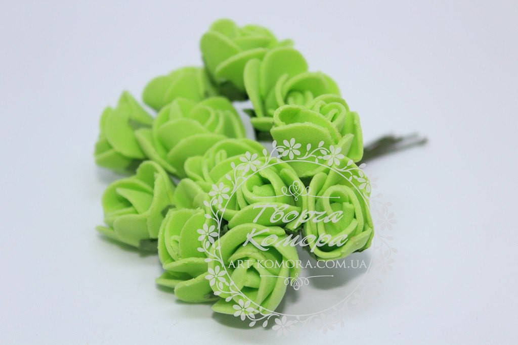 

Роза из фома зеленая, 2 см (цена за 12 цветков)