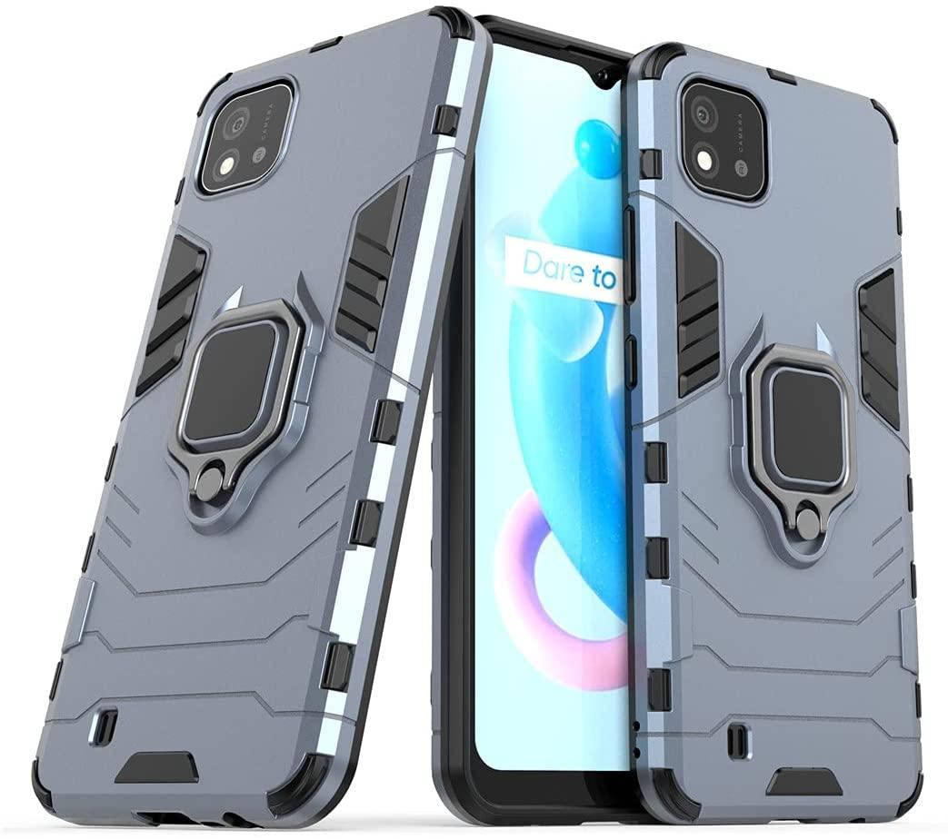 

Чехол Iron Ring для Realme C11 2021 бампер противоударный с подставкой Dark-Blue