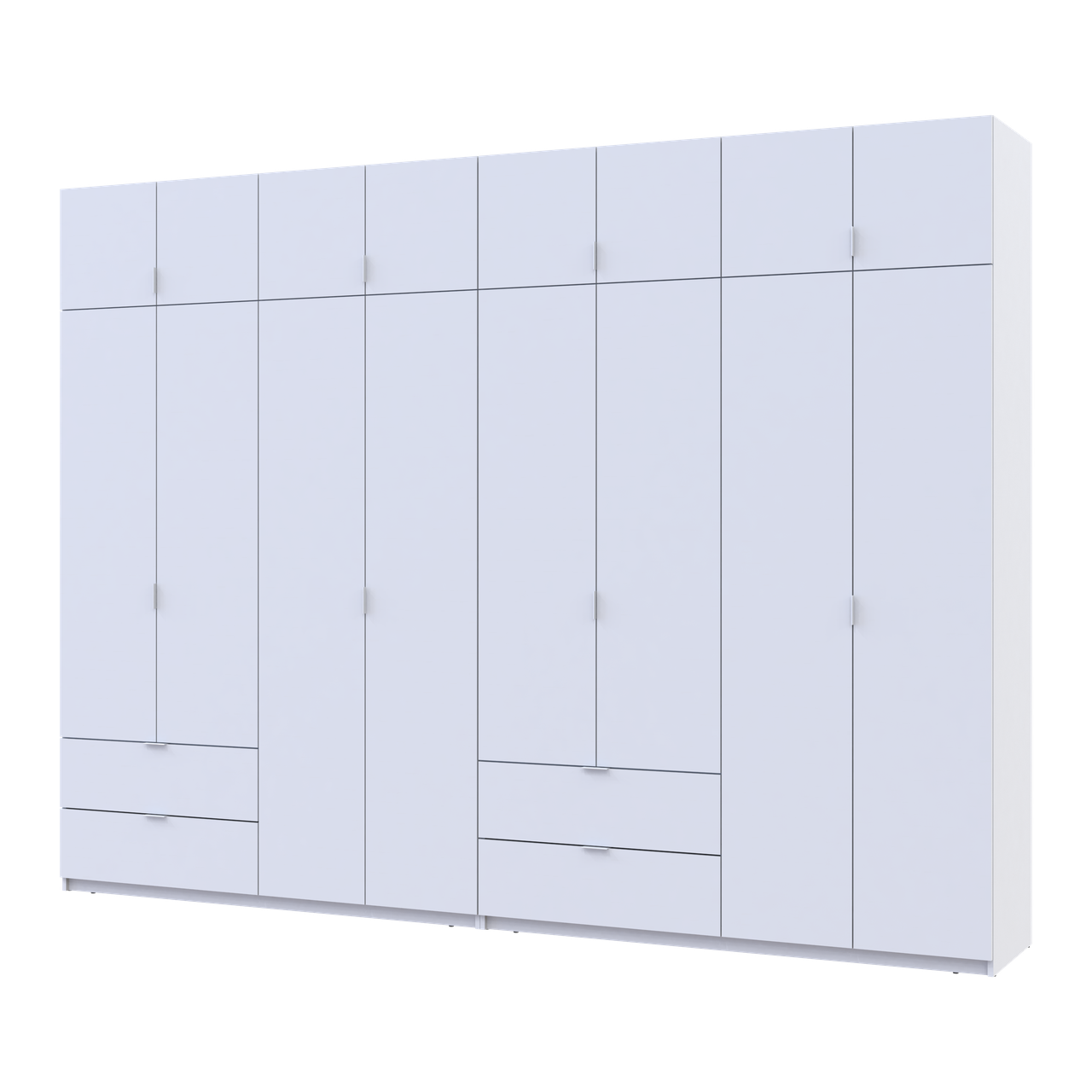 Розпашна Шафа для одягу Doros Лукас Білий 4+4 ДСП 320х50х240 (42005126)