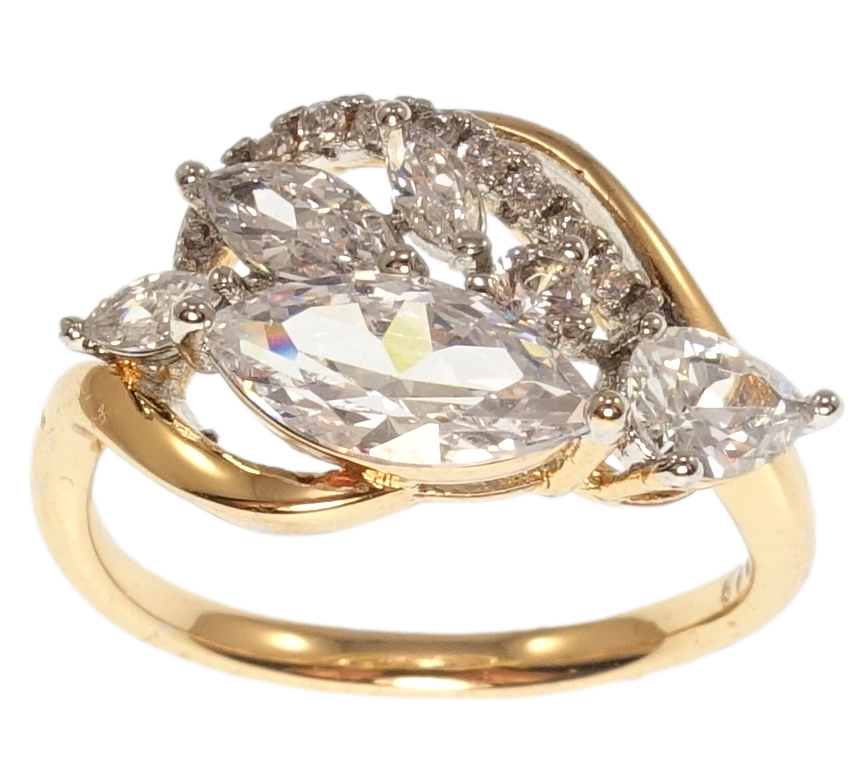 

Кольцо Xuping Позолота 18K+Родий "Россыпь фианитов" р.16,16.5,17,18,18.5