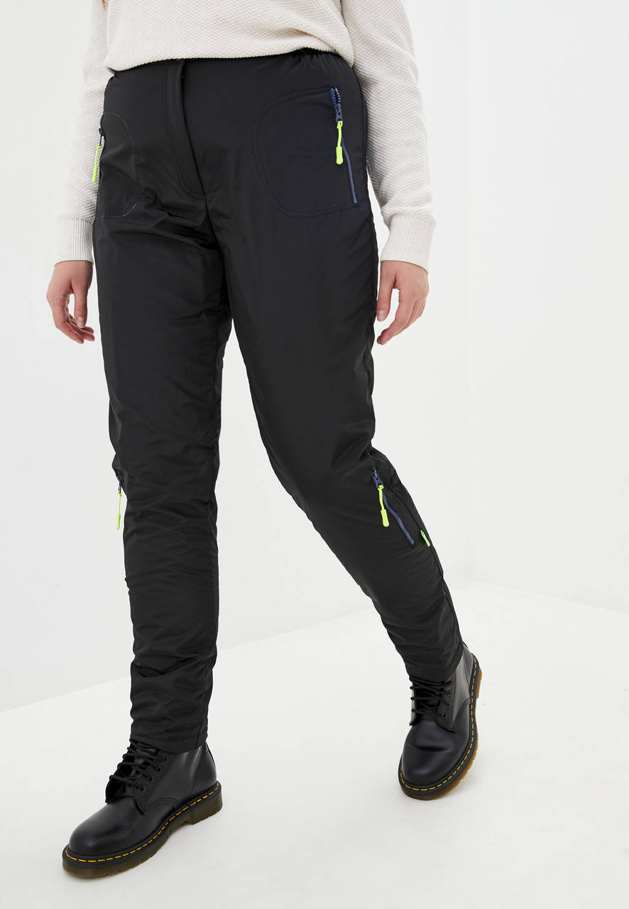 

Женские теплые брюки из плащевки на флисе размеры 46-56 черный, 56