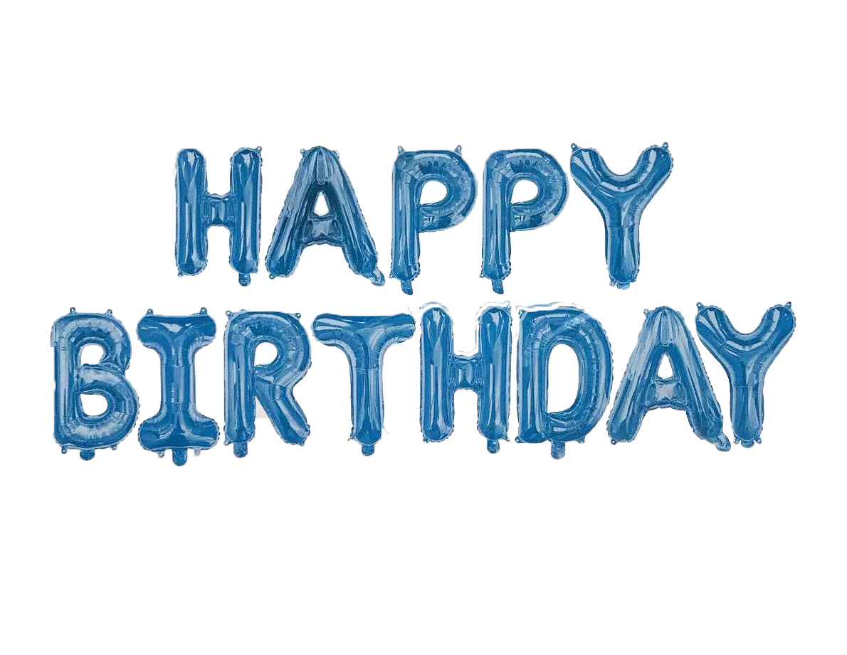 

Шары фольгированные буквы "Happy Birthday" Голубые, Голубой