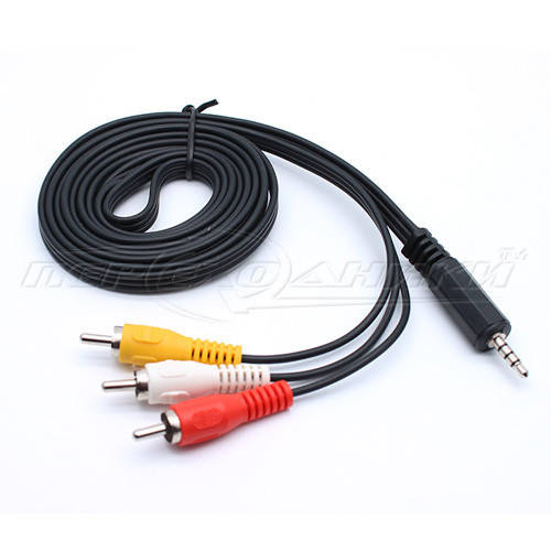 

Кабель AV jack 3.5 mm to 3RCA, 1.5 м, Черный
