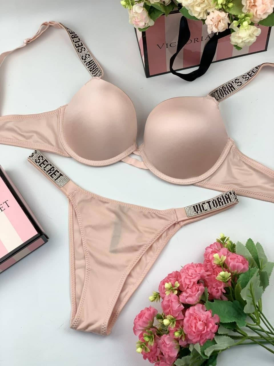 

❤️Комплект Victoria’s Secret Стразы Розовый