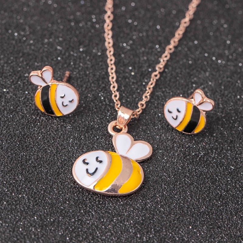 

Набор Подвеска и сережки Милые Пчелки для девочек "Bee" (желтый)