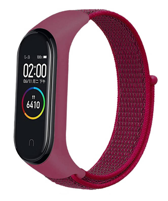 

Нейлоновый ремешок для Mi Band 5/6 красный