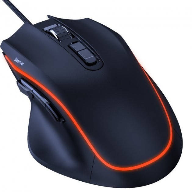 

Мышка игровая проводная BASEUS GAMO GM01, черная, Черный