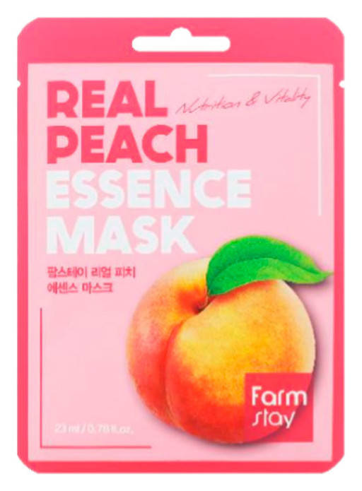 

Тканевая маска с экстрактом персика Real Peach Essence Mask - FARMSTAY