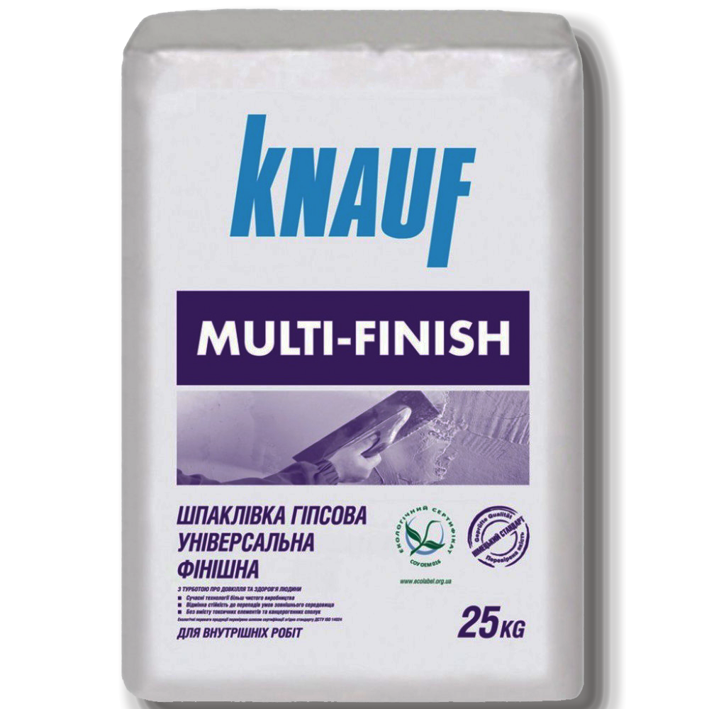 

Шпаклевка Multifinish очень пластичная 25кг Knauf, Белый