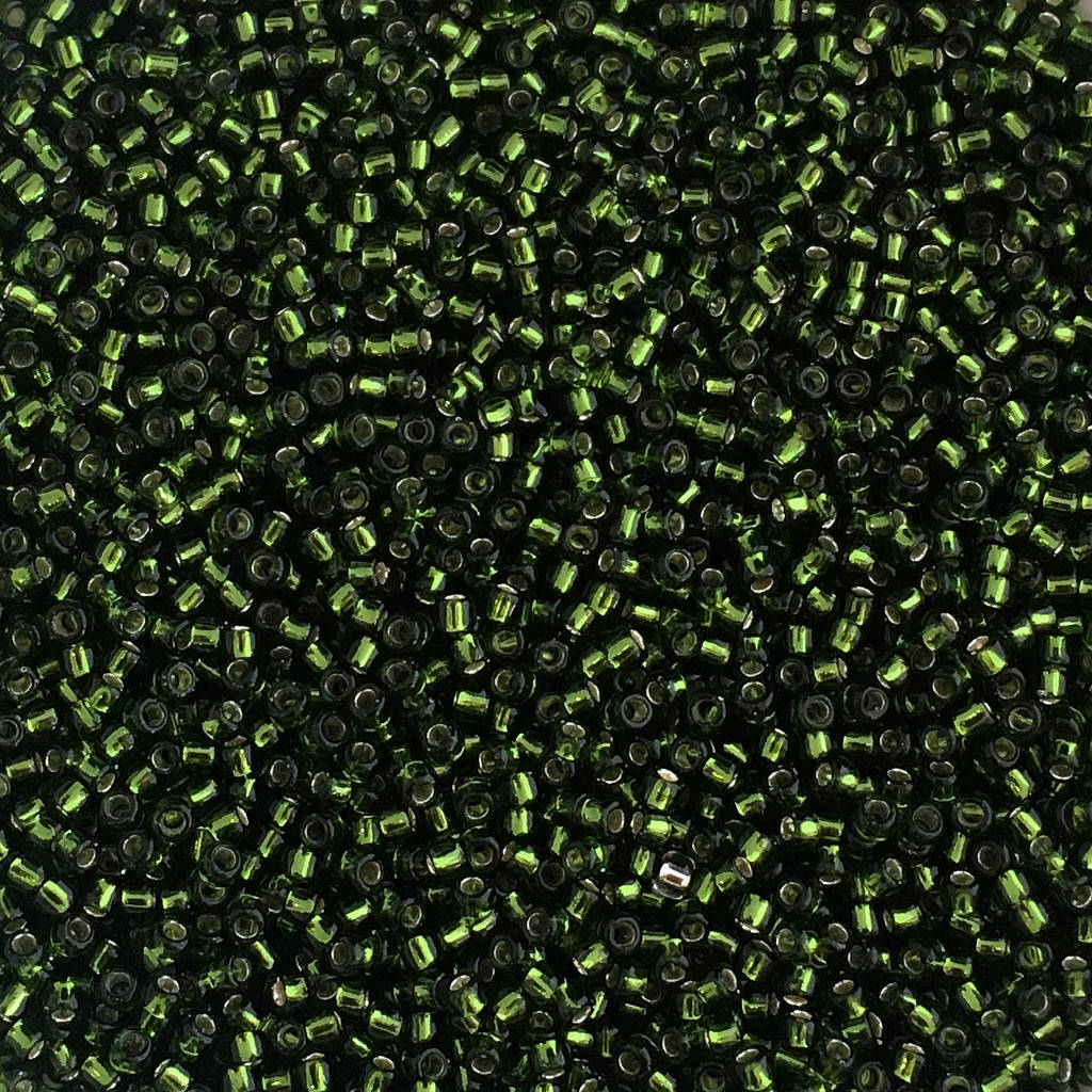 

Бисер TOHO (TR-15-37). Круглый 15/0. Silver-Lined Olivine. Цена за 5 грамм