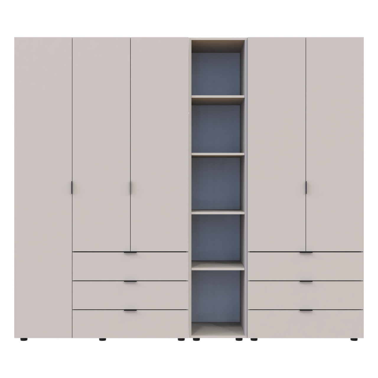 Розпашна Шафа для одягу Doros Гелар з Етажеркою Кашемір 2+3 ДСП 231.9х49.5х203.4 (80737650)