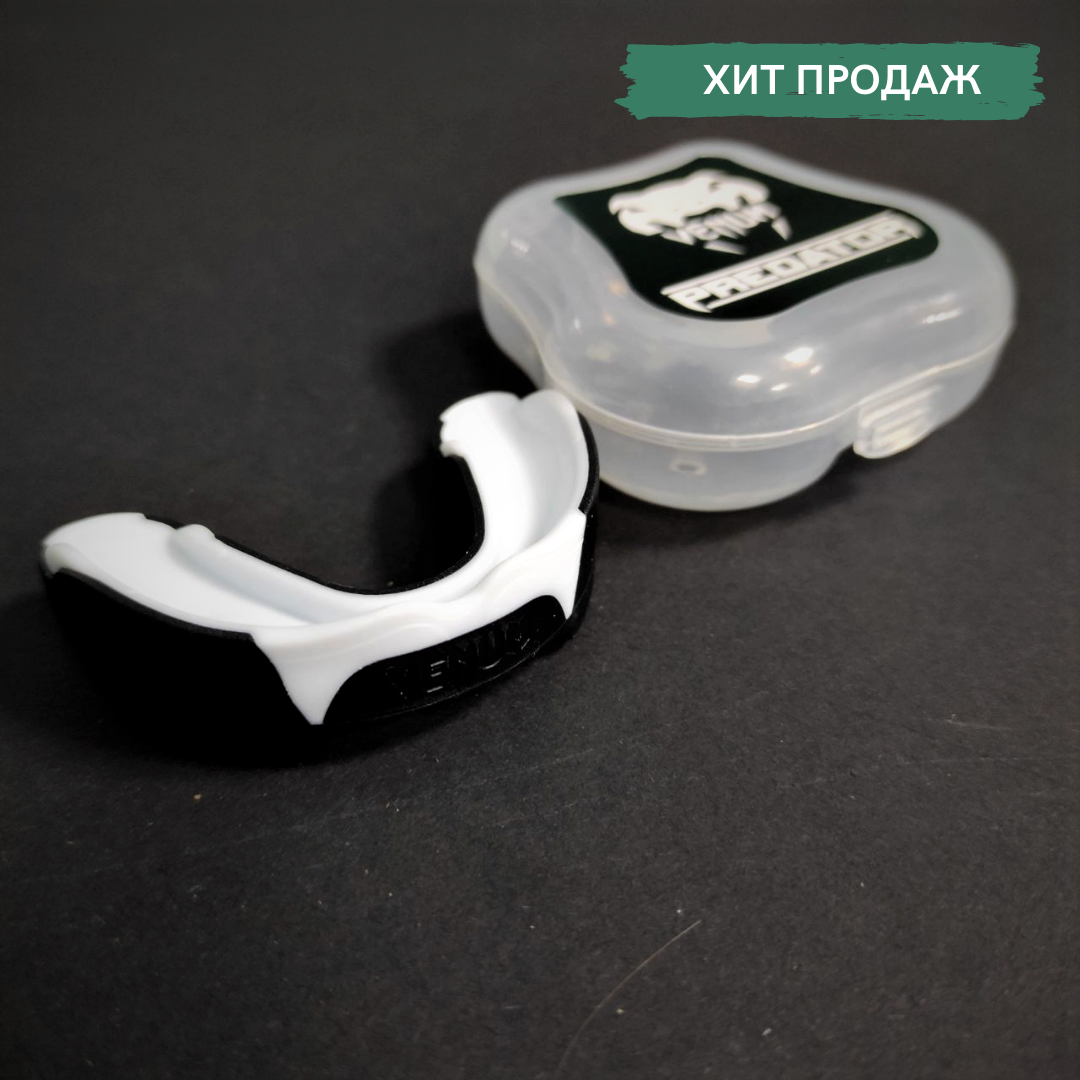 

Капа для бокса боксерская для зубов одночелюстная VENUM Венум Односторонняя Термопластик Белый (КП-VNM91)