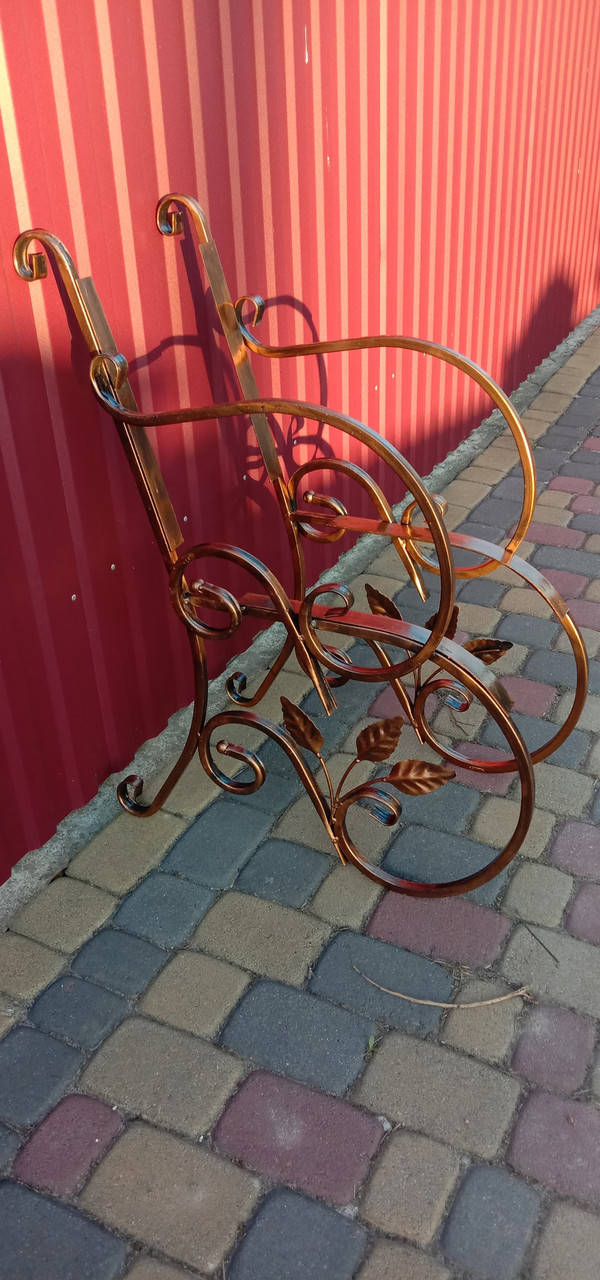 

Скамейка садовая боковины кованые с листьям 2 шт. Боковины для скамейки