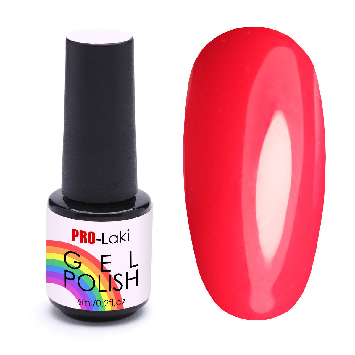 

Гель-лак #43 Ярко-коралловый PRO-Laki 6ml, Красно-розовый