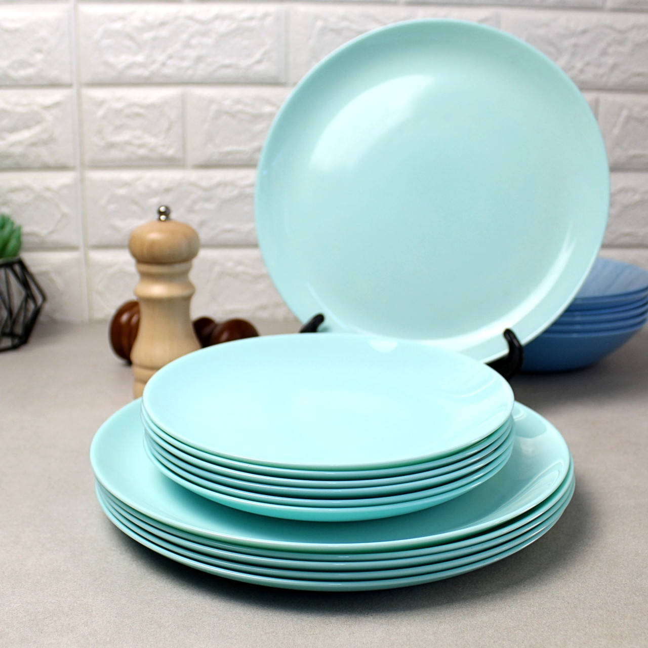 

Лазурная обеденная плоская тарелка Luminarc Diwali Light Turquoise 25 см (P2611), Голубой