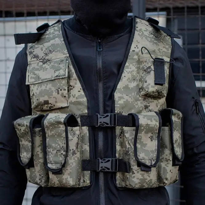 

Жилет разгрузочный / Розгрузка на 10 карманов / Тактическая разгрузка РПС. Цвет: пиксель
