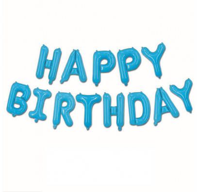 

Шарики Буквы HAPPY BIRTHDAY голубые 18898, Голубой