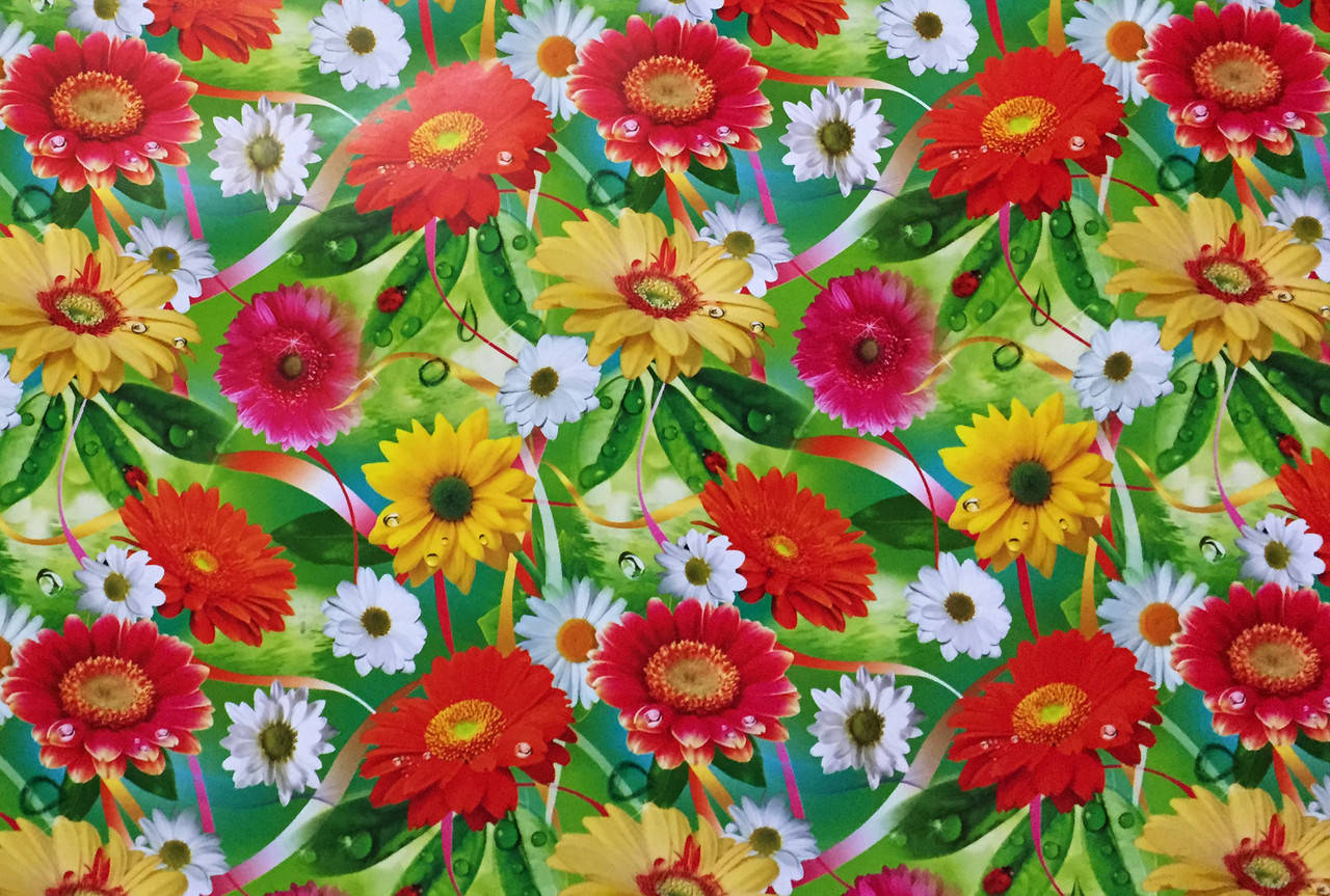 

Упаковочная бумага для подарков " Цветы ", 5 шт/уп