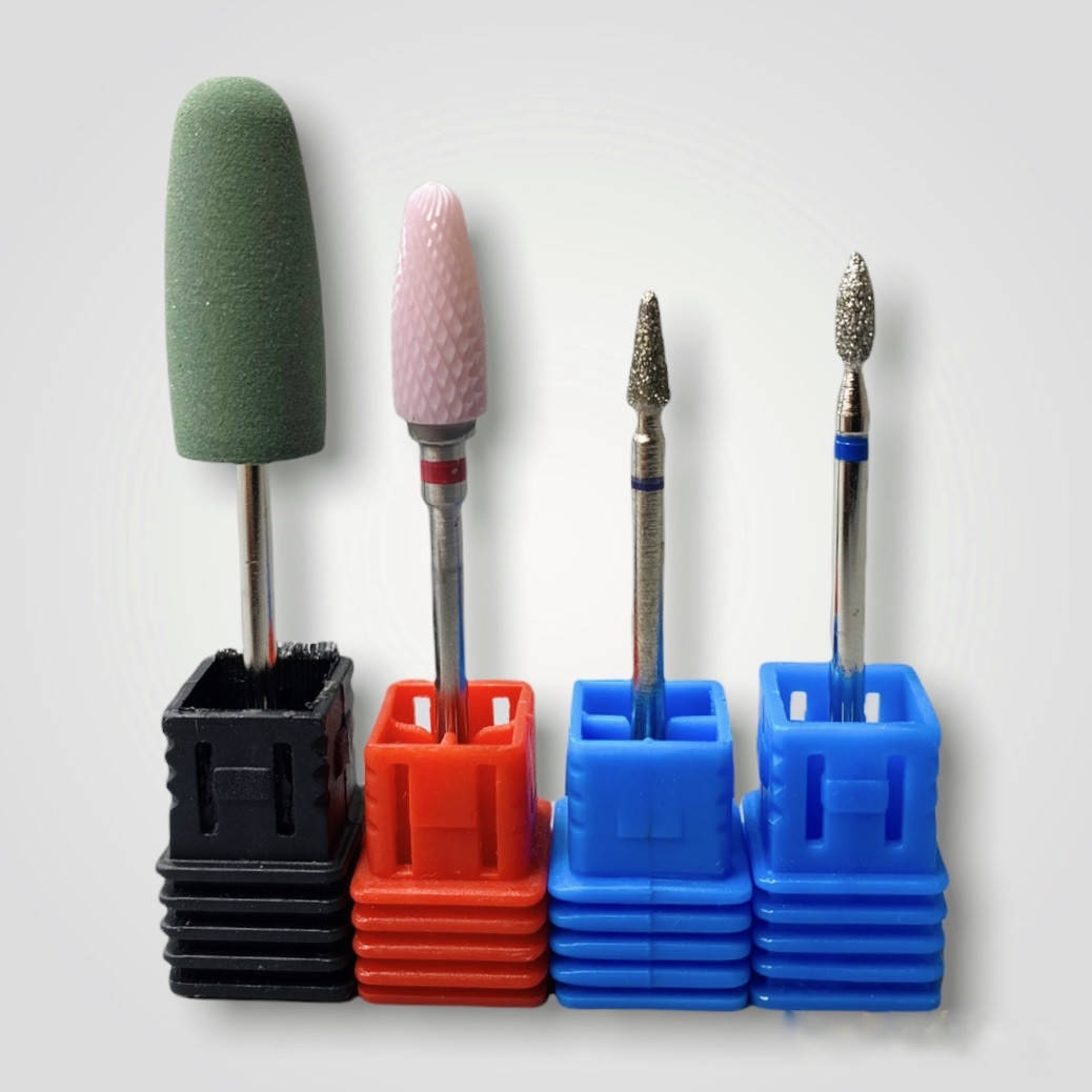 

Набор фрез для маникюра (пламя, почка, керамическая кукуруза, шлифовщик) фрезы для работы с ногтями, Синий