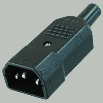 

Штекер (вилка) сетевой 3pin, под шнур, Черный
