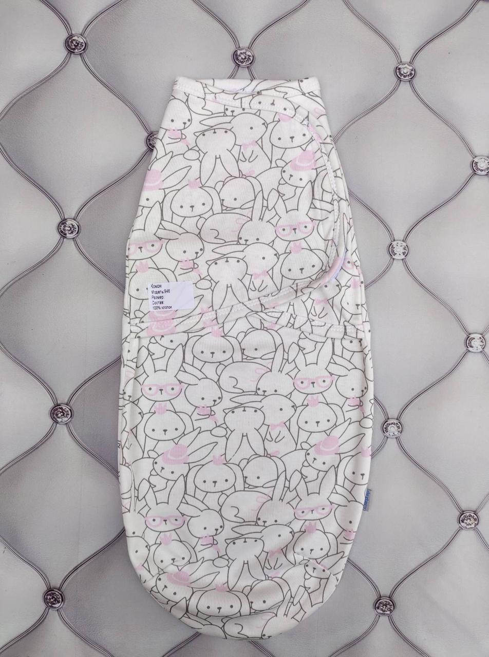 

Пеленка-кокон, европеленка для новорожденных Заюси, трикотаж, на липучке, Серый