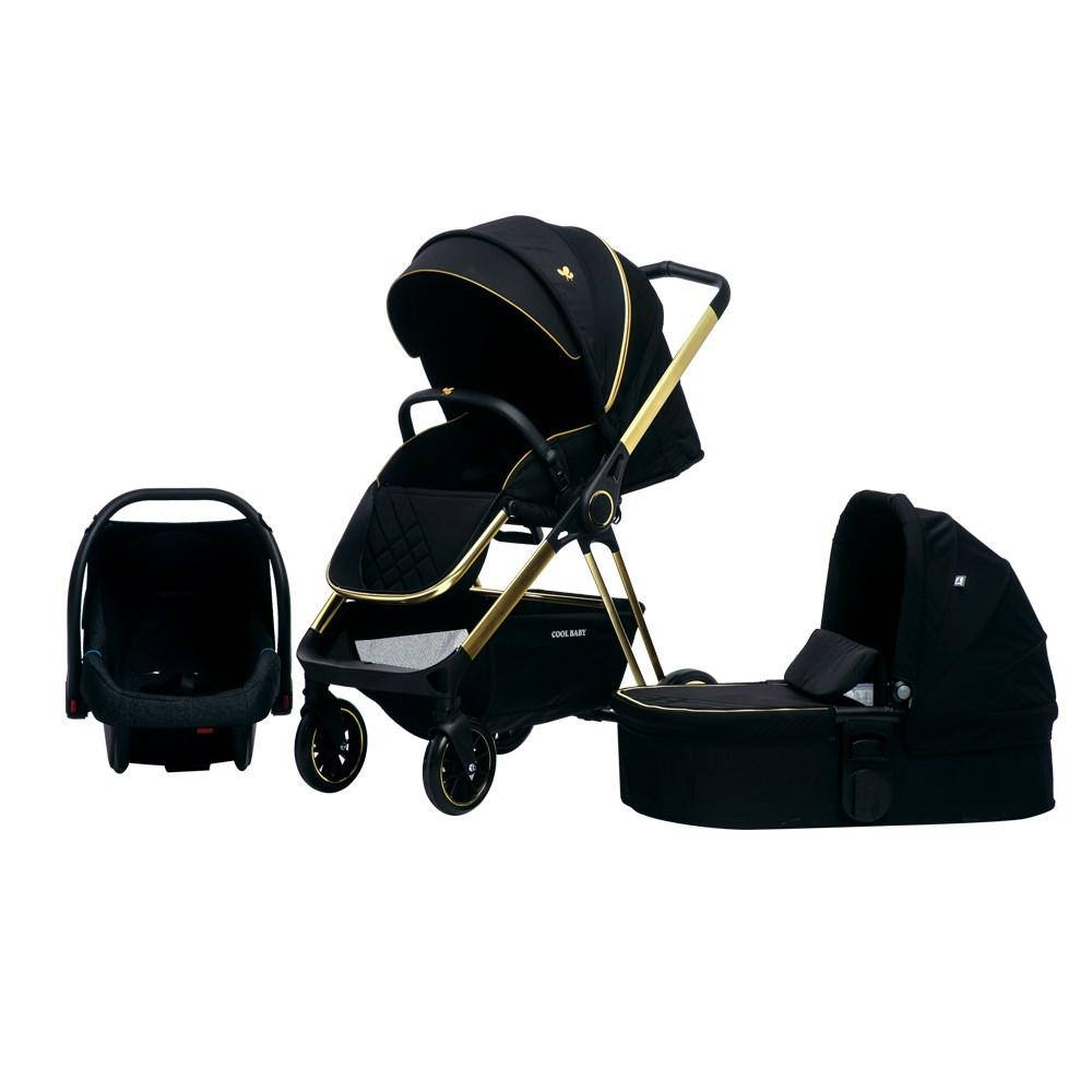

Детская коляска 3в1 Cool Baby Black Gold, Черный