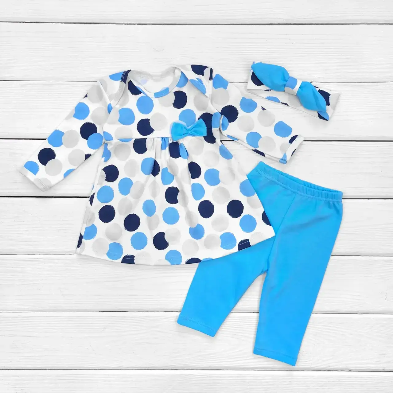 

Костюм на девочку платье штаны повязка весна лето 68см