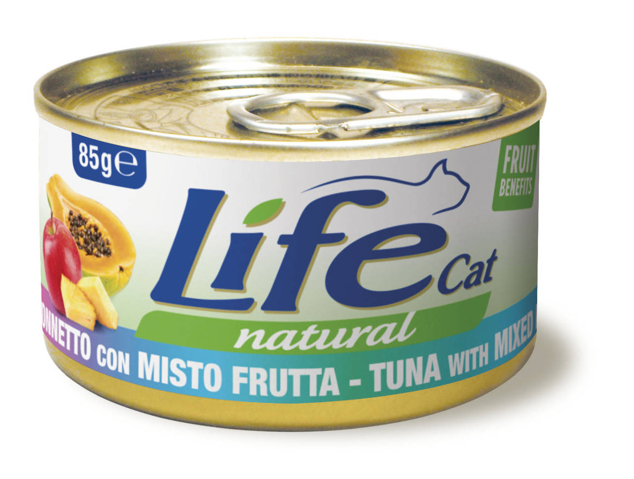 

Консерва для кошек класса холистик LifeCat tuna with fruit mix 85g, ЛайфКет 85гр Тунец с фруктовым миксом