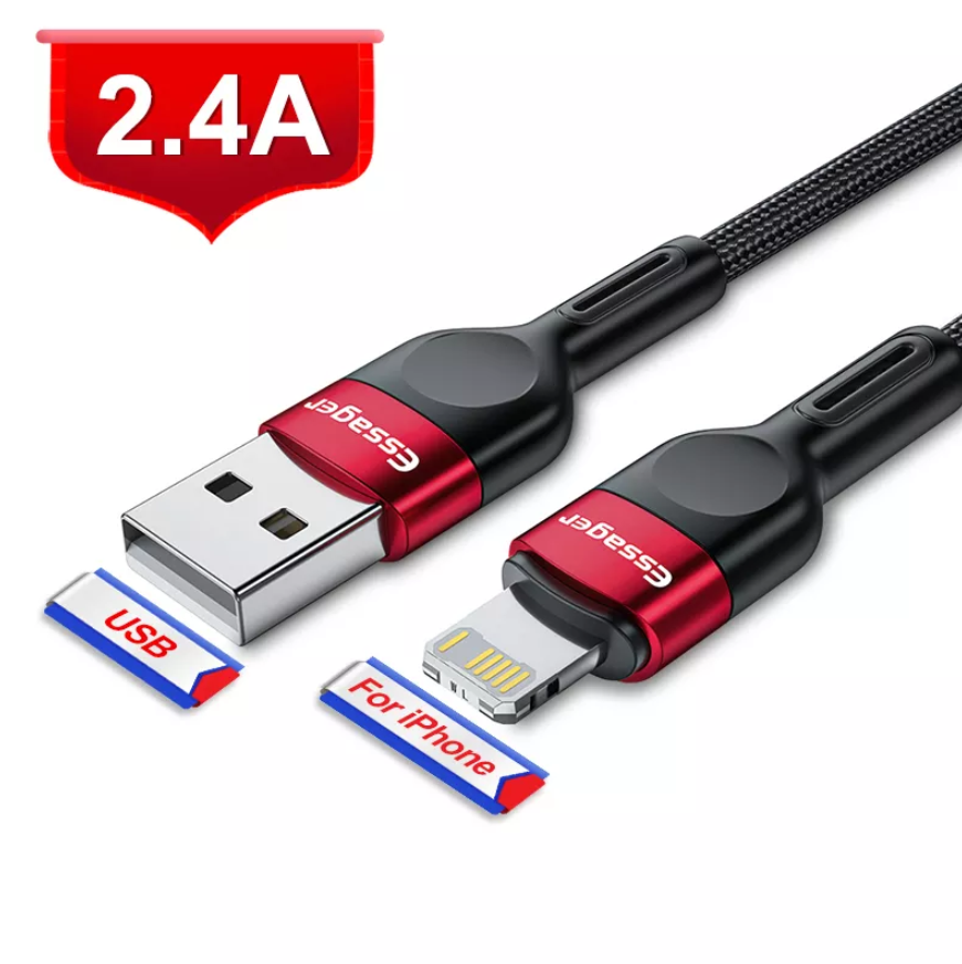 

Кабель для быстрой зарядки iPhone USB - Lightning 2.4A 1м. Зарядный зарядка провод шнур на айфон лайтнинг RE3R, Черный