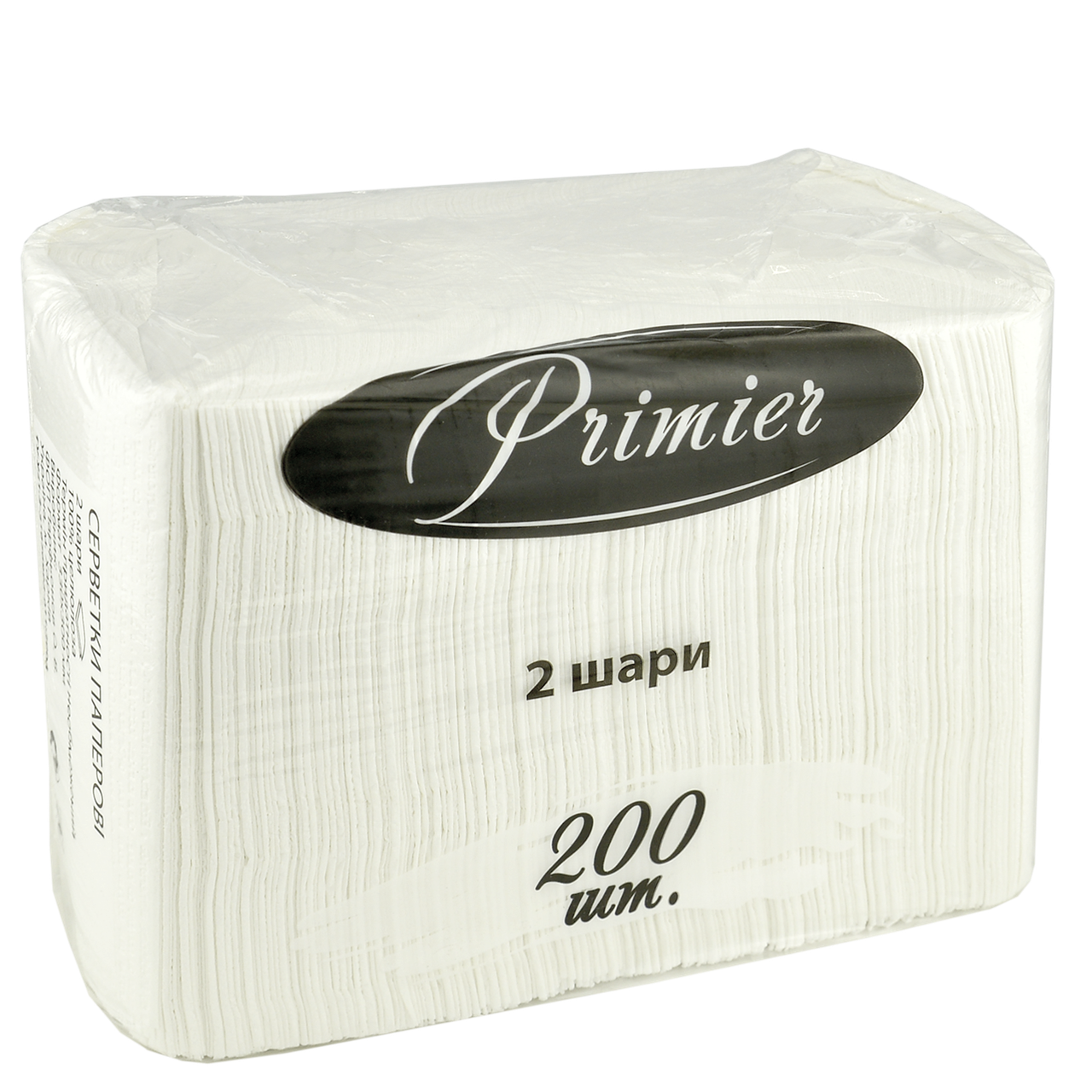 

Салфетка Primier Белая 33х30 200шт/уп 2сл.(1ящ/8уп), Белый