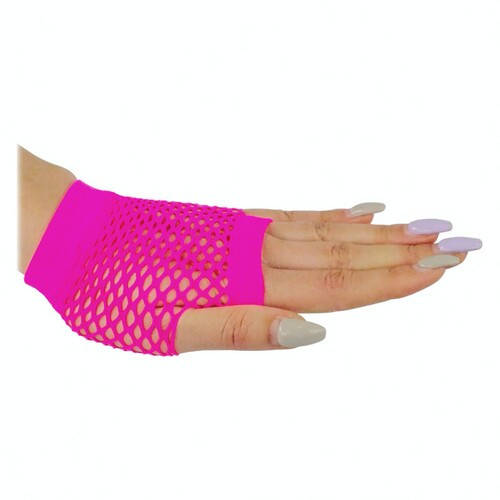 

Перчатки-митенки Сеточка короткие, Малиновый