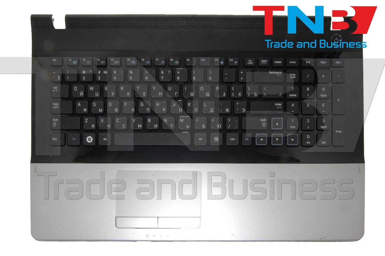 

Клавиатура Samsung NP300E7Z черная с топкейсом, Черный
