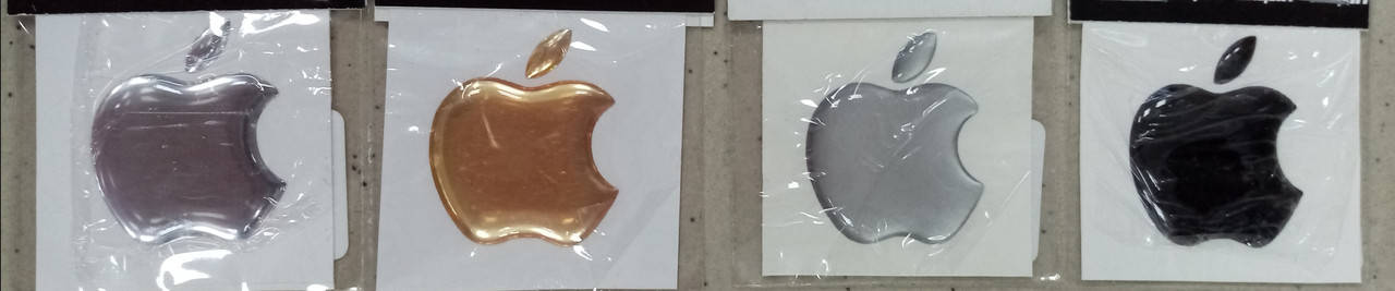 

Силиконовая 3D наклейка APPLE 30х25 мм и 60х50 мм 4 цвета, Черный