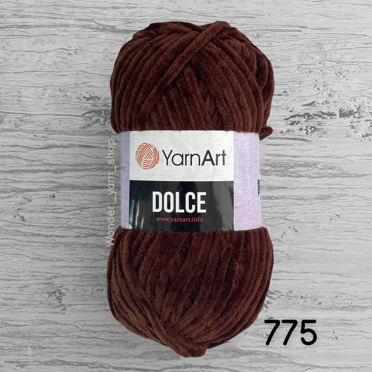 

Плюшевая пряжа YarnArt Dolce (ЯрнАрт Дольче) 775, темно-коричневый