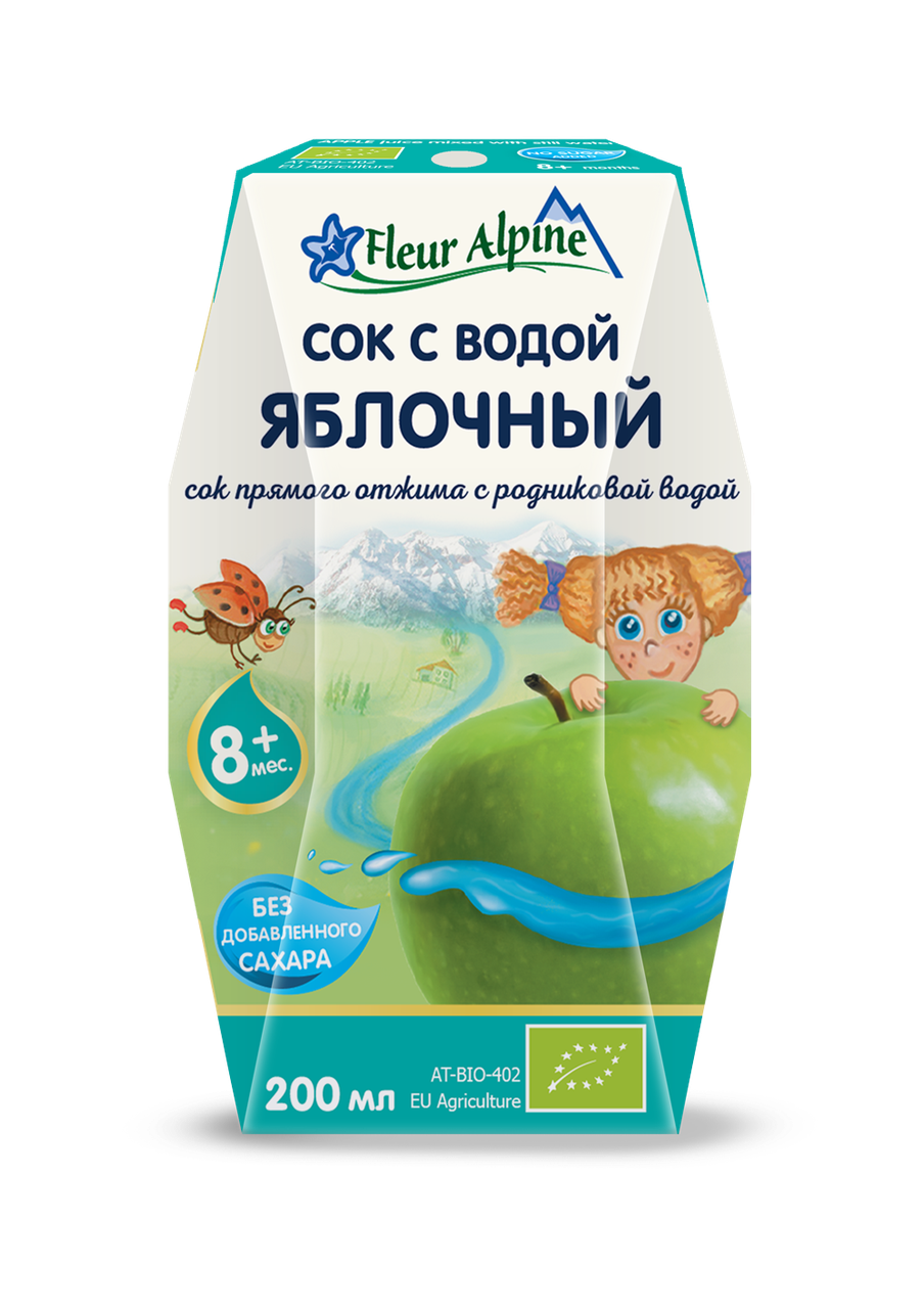 

Сок с родниковой водой Яблоко Флёр Альпин, 200мл