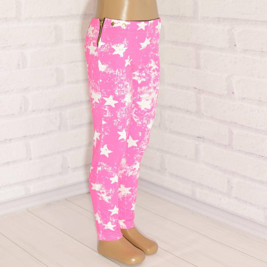 

Лосины для девочки демисезонные на молнии (принт звезды), Acen (размер 8(128))