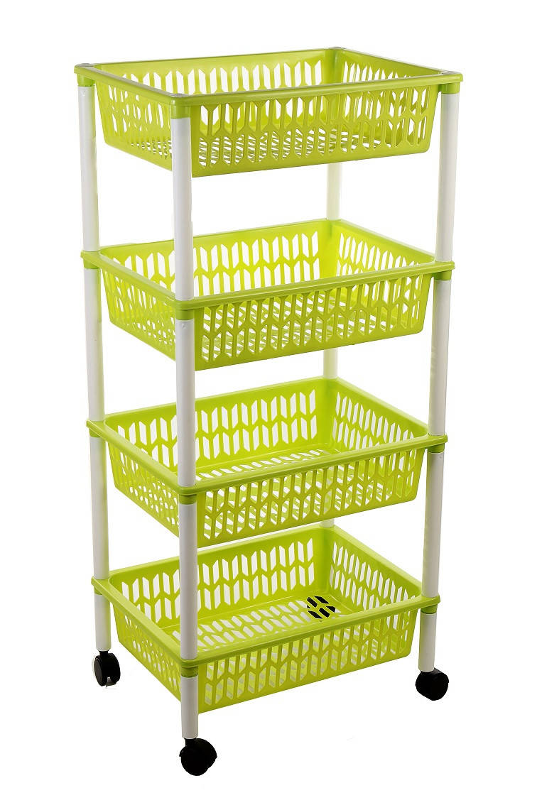 

Этажерка 4-х ярусная Heidrun Baskets, Салатовая. 40*30*89см (HDR-1564)