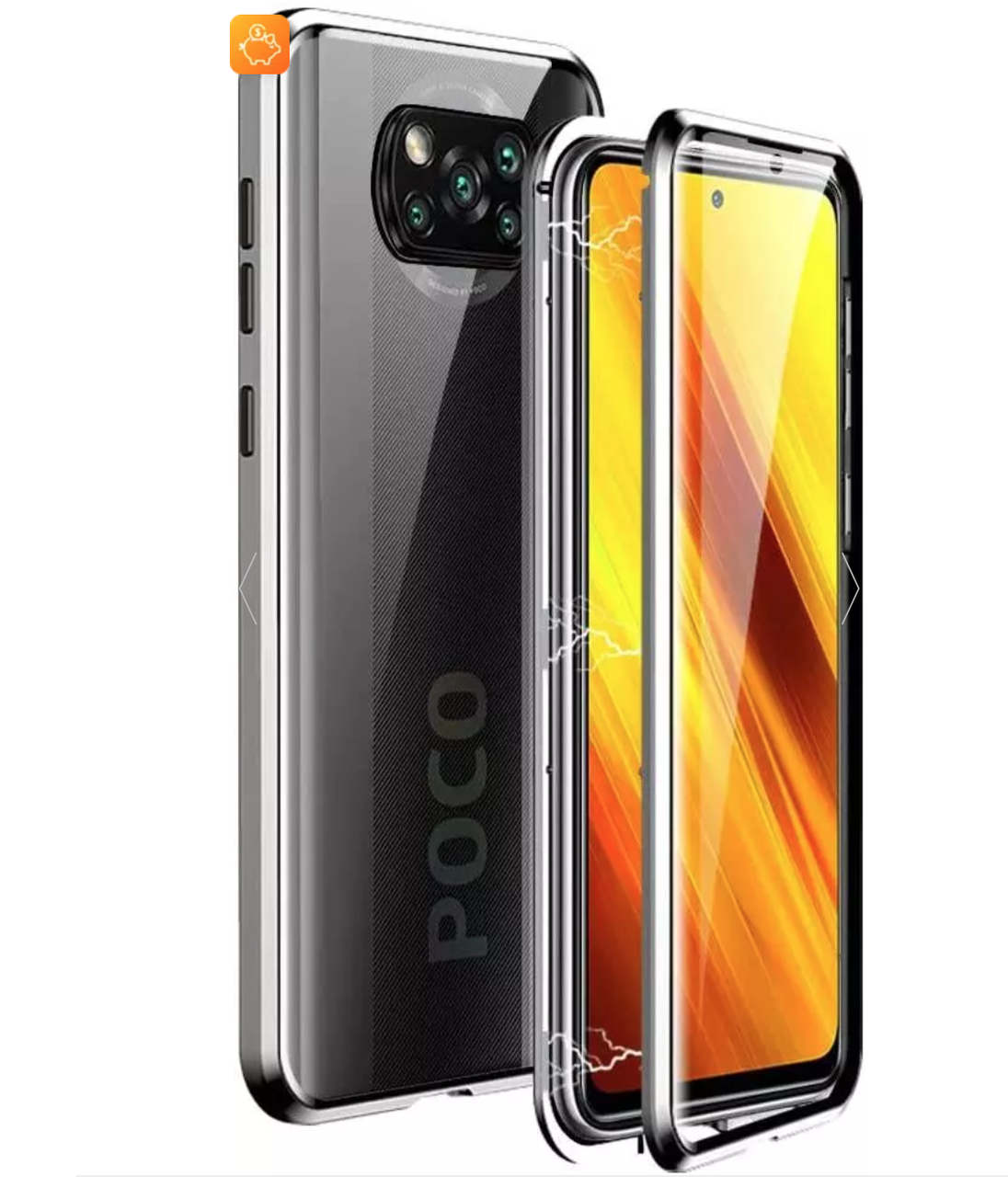 

Магнитный металл чехол FULL GLASS 360° для Xiaomi POCO X3 NFC / POCO X3 PRO / Silver