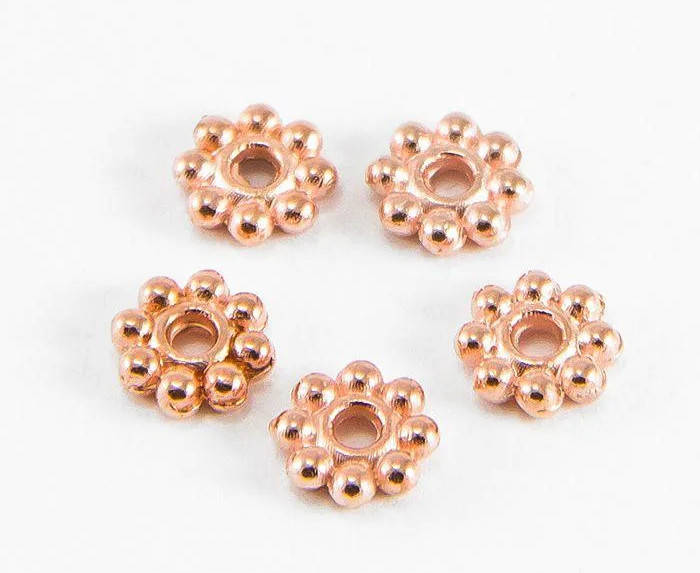 

Бусина разделитель металлическая Звездочка золото розовое 5х1,5 мм